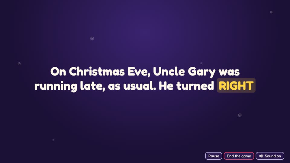 Story mode: part of the story on screen